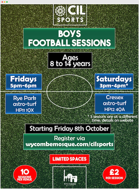 Wycombe Mosque - Boys Football Sessions